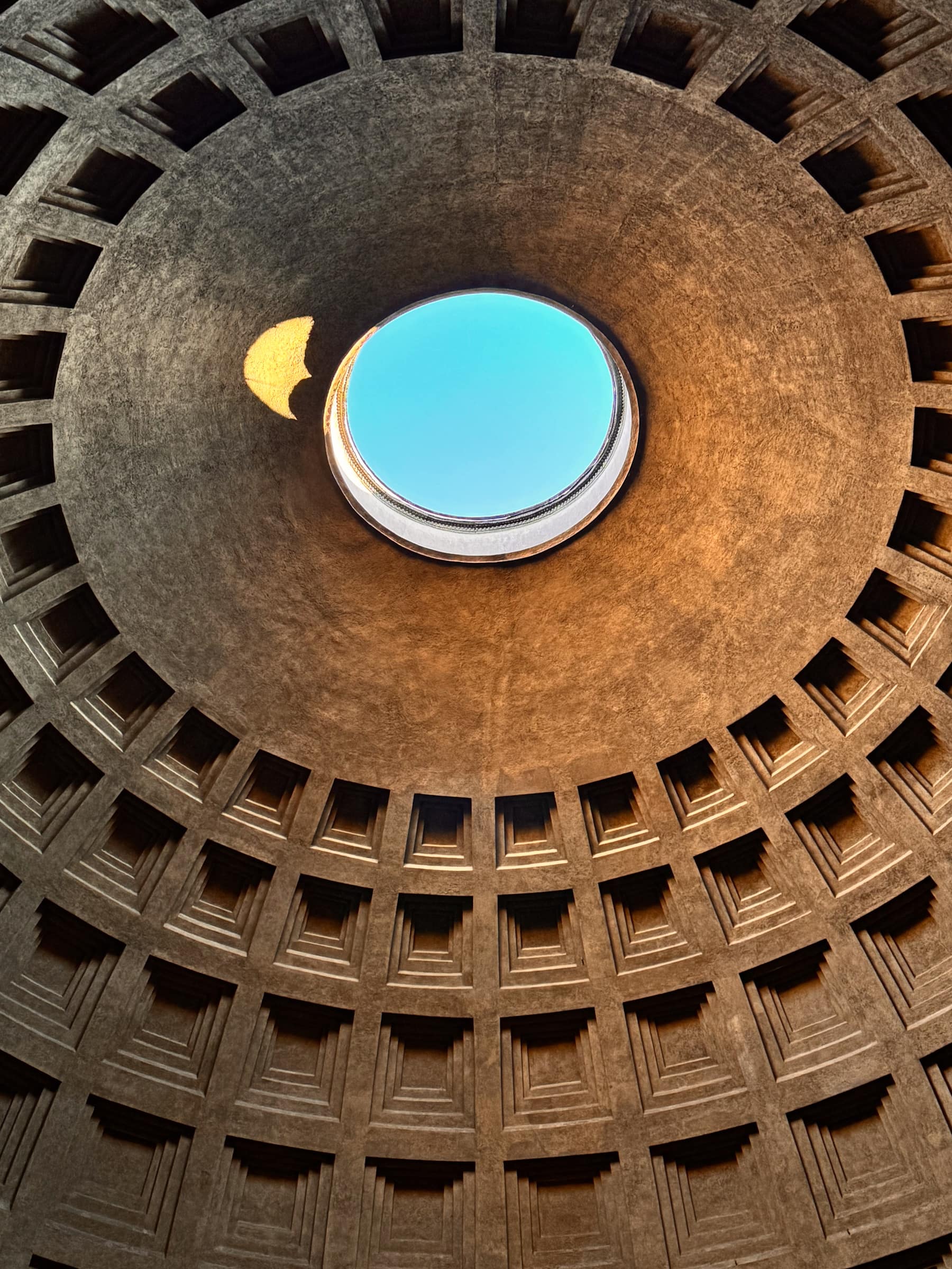 Inside the dome of the Pantheon in Rome
